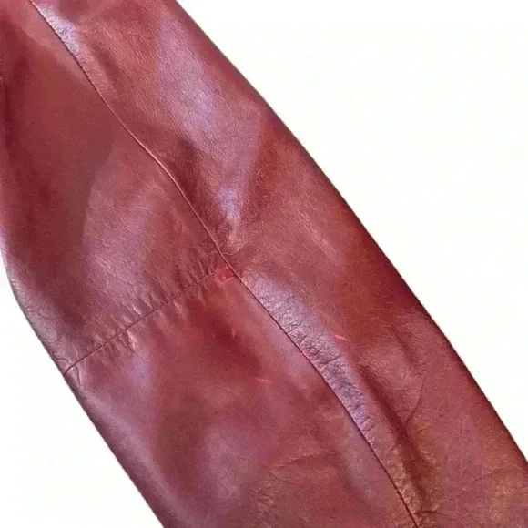 Vintage Jacqueline Ferrar burgundy Leather Jacket women’s Size S  Signs of wear - Picture 14 of 16